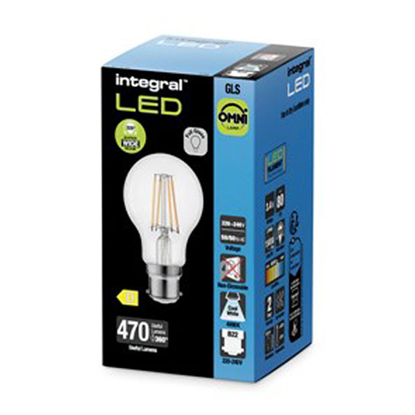 Integral Led lamp B22 | Peer | Integral (3.8W, 470lm, 4000K) ILGLSB22NE186 K170203997 - 2