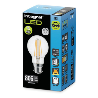 Integral Led lamp B22 | Peer | Integral (7.3W, 806lm, 2700K, Dimbaar) ILGLSB22DC055 K170203984 - 2