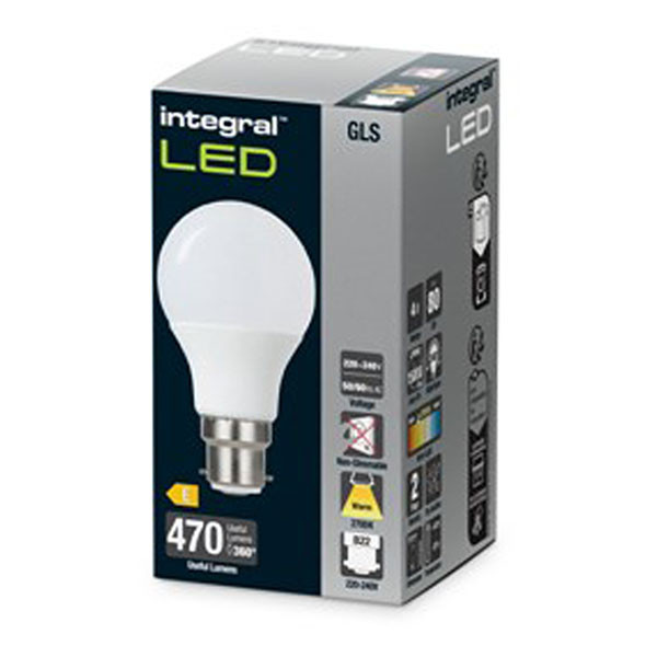 Integral Led lamp B22 | Peer | Integral (7W, 470lm, 2700K) ILGLSB22NC107 K170204018 - 2