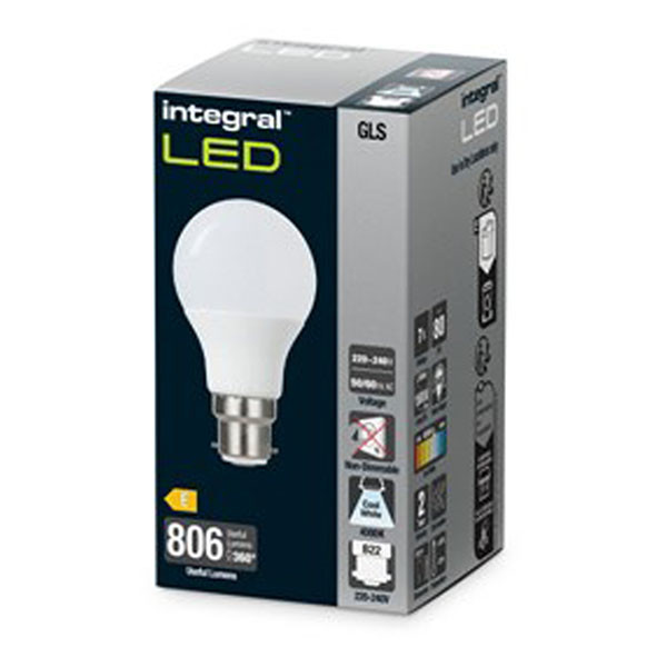 Integral Led lamp B22 | Peer | Integral (7W, 806lm, 4000K) ILGLSB22NE147 K170204020 - 2