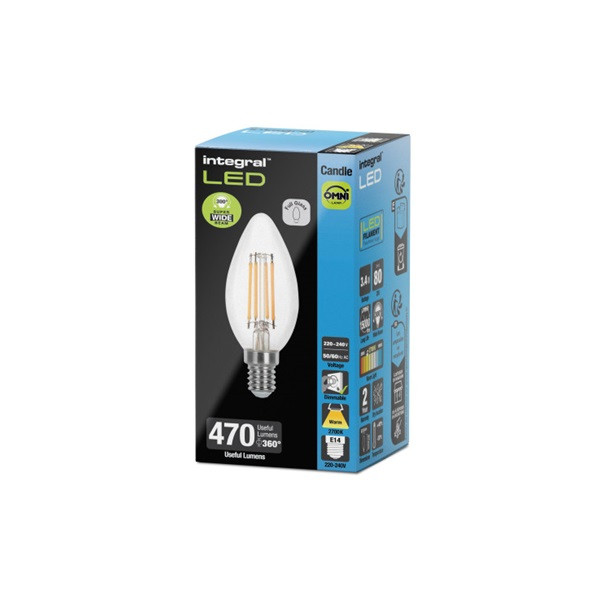 Integral Led lamp E14 | Kaars | Integral (3.4W, 470lm, 2700K, Dimbaar) ILCANDE14D050 ILCANDE14DC069 K170204048 - 2