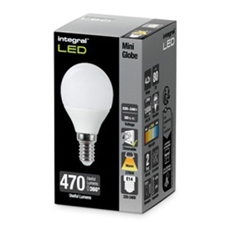 Integral Led lamp E14 | Kogel | Integral (4.9W, 470lm, 2700K, Dimbaar) ILGOLFE14DC044 K170204056 - 2