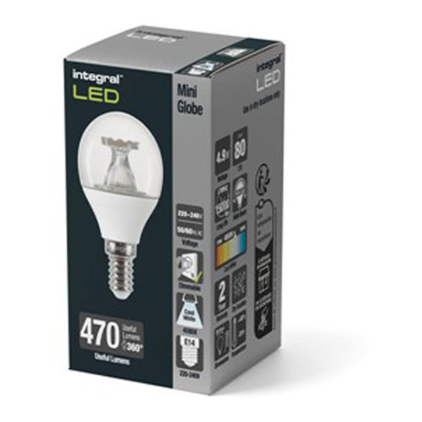Integral Led lamp E14 | Kogel | Integral (4.9W, 470lm, 4000K, Dimbaar) ILGOLFE14DE092 K170204058 - 2