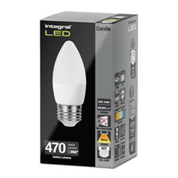 Integral Led lamp E27 | Kaars | Integral (4.2W, 470lm, 2700K) ILCANDE27NC066 K170204045 - 2