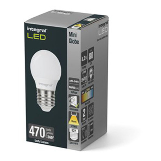 Integral Led lamp E27 | Kogel | Integral (4.2W, 470lm, 2700K, Dimbaar) ILGOLFE27DC043 K170204059 - 2