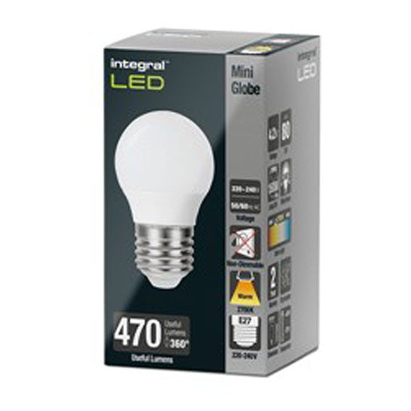 Integral Led lamp E27 | Peer | Integral (4.2W, 470lm, 2700K) ILGOLFE27NC054 K170204051 - 2