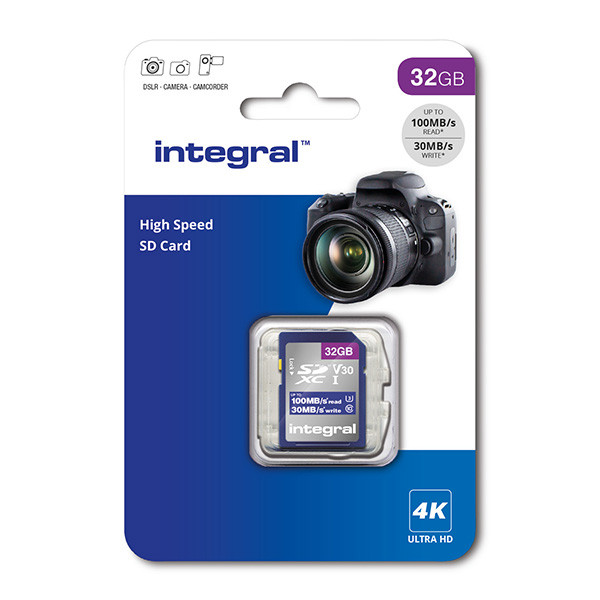Integral SDXC kaart | Integral | 32 GB (Class 10) INSDH32G-100V30 K170302148 - 2
