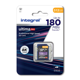 Integral SDXC kaart | Integral | 512 GB (Class 10) INSDX512G-180/150V30 K170302152 - 2