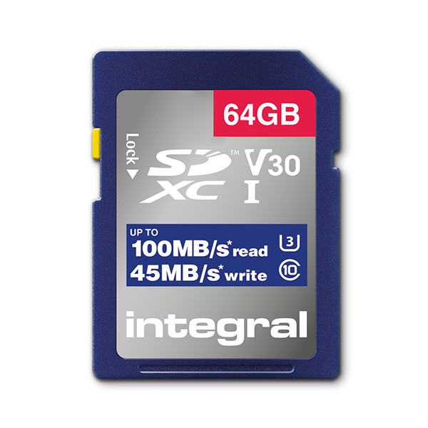 Integral SDXC kaart | Integral | 64 GB (Class 10) INSDX64G-100V30 K170302149 - 1