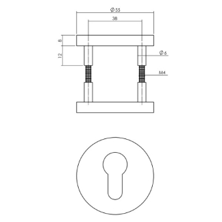 Intersteel Cilinderrozet | Intersteel (Aluminium, Zwart) 0023.010017 K010809807 - 2