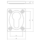 Intersteel Cilinderrozet | Intersteel (Rechthoekig, Glanzend) 0018.318317 K010809170 - 3