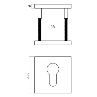 Intersteel Cilinderrozet | Intersteel (Vierkant, Zwart) 1323103087 K010809964 - 2