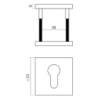 Intersteel Cilinderrozet | Intersteel (Vierkant, Zwart) 1323103087 K010809964 - 2