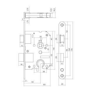 Intersteel Cilinderslot | Intersteel | 55 mm (Geborsteld RVS) 0094.954229 K010808039 - 