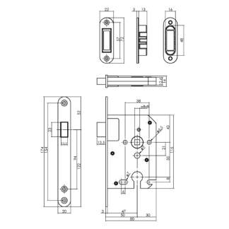 Intersteel Cilinderslot | Intersteel | 55 mm (Magneet, Afgerond, Zwart) 0094.957229 K010808063 - 
