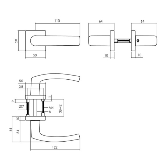 Intersteel Deurklink | Intersteel | Denham (Aluminium, Zwart) 0023.005902 K010809106 - 