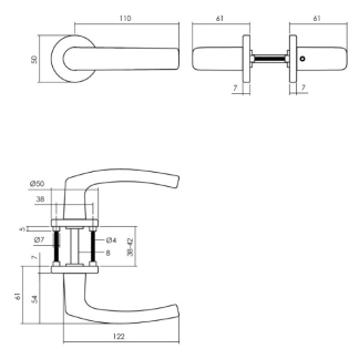 Intersteel Deurklink | Intersteel | Denham (Aluminium, Zwart) 0023.006002 K010809107 - 