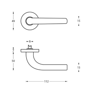 Intersteel Deurklink | Intersteel | Elena (Messing, Zwart) 0023.023102 K010808002 - 