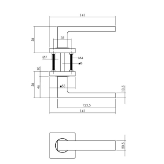 Intersteel Deurklink | Intersteel | Hera (Messing, Zwart) 0023.171302 K010808010 - 