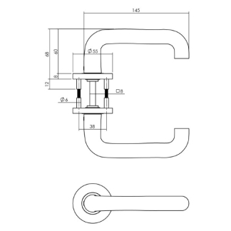 Intersteel Deurklink | Intersteel | Megan (Aluminium, Zwart) 0023.010202 K010809110 - 