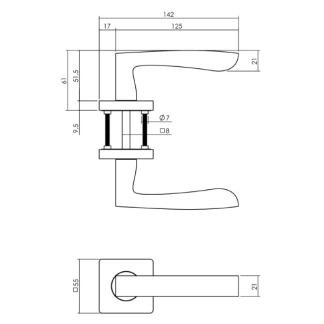 Intersteel Deurklink | Intersteel | Minos (Zamak, Antraciet) 0029.171202 K010809611 - 