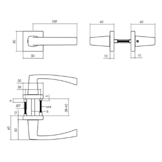 Intersteel Deurklink | Intersteel | Moora (Aluminium, Zwart) 0023.005702 K010809104 - 