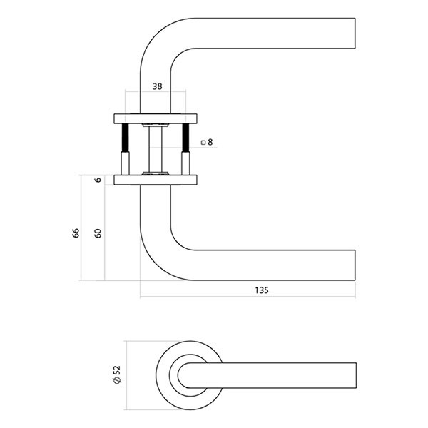Intersteel Deurklink | Intersteel | Q02 (Rond rozet, RVS, Brons) 1343102202 K010809992 - 2