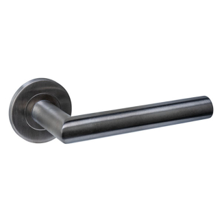 Intersteel Deurklink | Intersteel | Q 01 (Rond rozet, RVS, Antraciet) 1329102102 K010809981 - 1