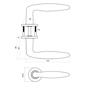 Intersteel Deurklink | Intersteel | Q 03 (Rond rozet, Messing) 1314102302 K010809973 - 2