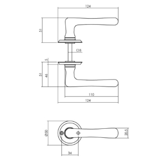 Intersteel Deurklink | Intersteel | Trento (Messing) 0011.044502 K010809523 - 