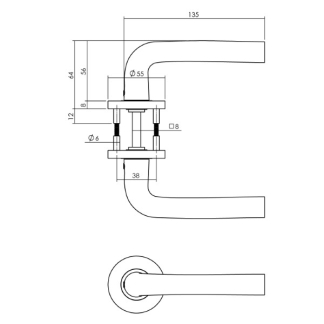 Intersteel Deurklink | Intersteel | Vivian (Aluminium, Zwart) 0023.010402 K010809112 - 