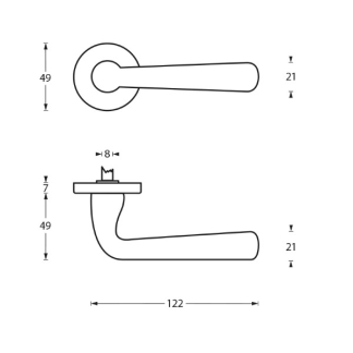 Intersteel Deurklink | Intersteel | Yvonne (Messing, Mat chroom) 0017.019702 K010809570 - 