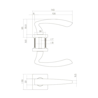 Intersteel Deurklink | Intersteel | Zeus (Zamak, Zwart) 0023.171102 K010808008 - 