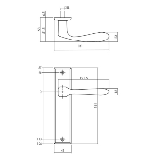 Intersteel Deurklink met blindschild | Intersteel | Banaan (Messing, Zwart) 0023.020111 K010809600 - 