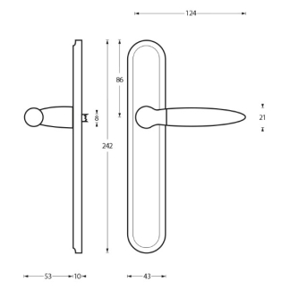 Intersteel Deurklink met blindschild | Intersteel | Elen (Zamak, Chroom) 0016.168211 K010809544 - 