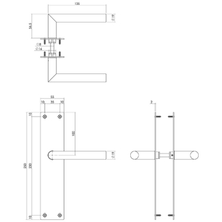 Intersteel Deurklink met blindschild | Intersteel | Jura (RVS, Zwart) 0023.058311 K010808080 - 3