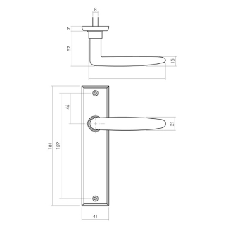 Intersteel Deurklink met blindschild | Intersteel | Sophie (Messing, Zwart) 0023.022511 K010809603 - 2
