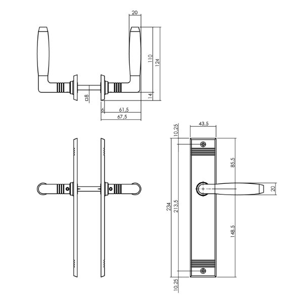 Intersteel Deurklink met blindschild | Intersteel | Ton (Zamak, Nikkel) 0019.023811 0019.046811 K010809584 - 2