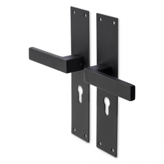 Intersteel Deurklink met cilinderschild | Intersteel | Amsterdam | 55 mm  (RVS, Zwart) 0023.057129 K010808078 - 1
