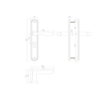 Intersteel Deurklink met cilinderschild | Intersteel | George | 55 mm (Zamak, Mat nikkel) 0019.169529 K010809594 - 