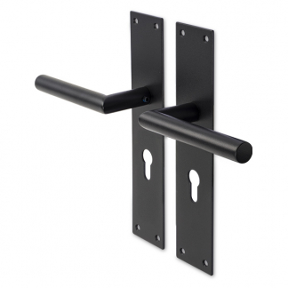 Intersteel Deurklink met cilinderschild | Intersteel | Jura | 55 mm  (RVS, Zwart) 0023.058329 K010808082 - 1