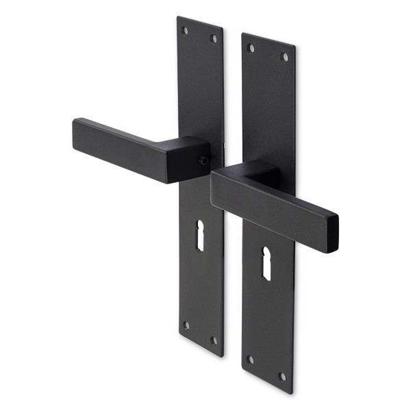 Intersteel Deurklink met sleutelschild | Intersteel | Amsterdam | 56 mm  (RVS, Zwart) 0023.057124 K010808077 - 1