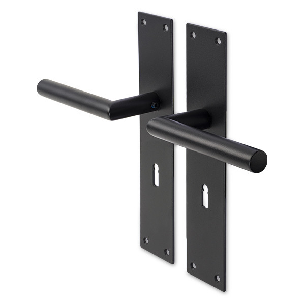 Intersteel Deurklink met sleutelschild | Intersteel | Jura | 56 mm  (RVS, Zwart) 0023.058324 K010808081 - 1