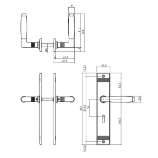 Intersteel Deurklink met sleutelschild | Intersteel | Ton | 56 mm (Messing, Nikkel) 0018.023824 K010809578 - 