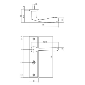 Intersteel Deurklink met wc-sluitingschild | Intersteel | Banaan | 63 mm (Messing, Zwart) 0023.020165 K010809602 - 