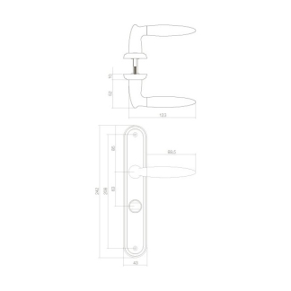 Intersteel Deurklink met wc-sluitingschild | Intersteel | Elen | 63 mm (Zamak, Chroom) 0016.168265 K010809548 - 