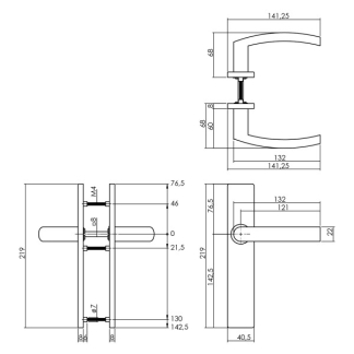 Intersteel Deurkruk met blindschild | Intersteel (RVS) 0035.132711 K010809639 - 