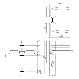 Intersteel Deurkruk met cilinderschild | Intersteel | 72 mm (RVS) 0035.132736 K010809642 - 