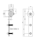 Intersteel Hangrollen schuifdeur | Intersteel | 29 cm (Recht, Set van 2) 0023.450105 K010808026 - 3