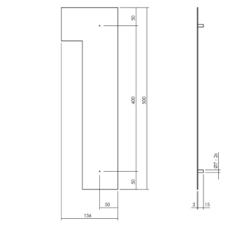 Intersteel Huisnummer 1 | Intersteel | 50 cm (XXL, Geborsteld RVS) 0035402121 K010808117 - 